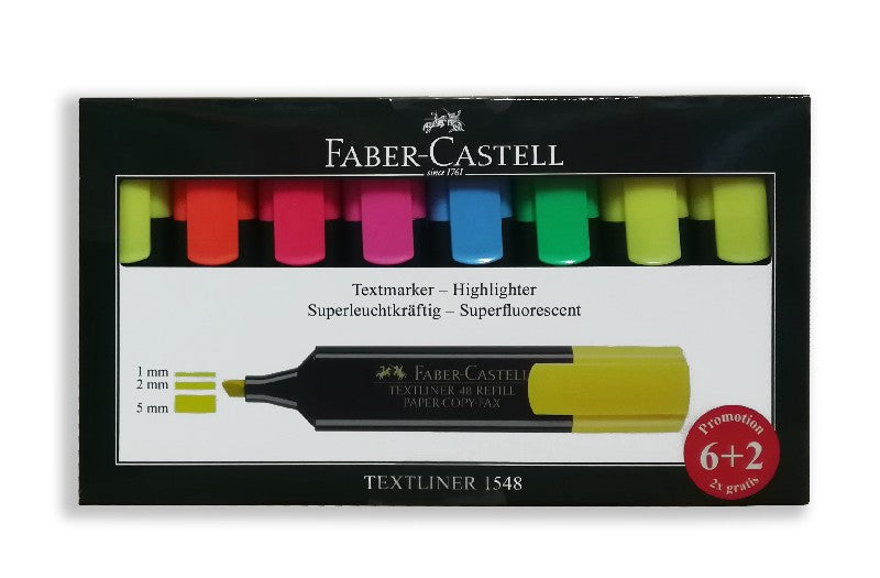 Tekstmarker Faber Castell 1548 set van 8