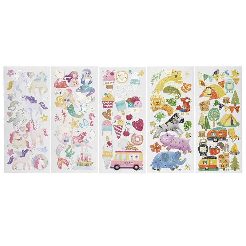 stickers unicorn- kamperen- zeemeermin- ijs-dieren