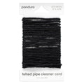 vilten chenille draad 5 meter - zwart Ø5 mm
