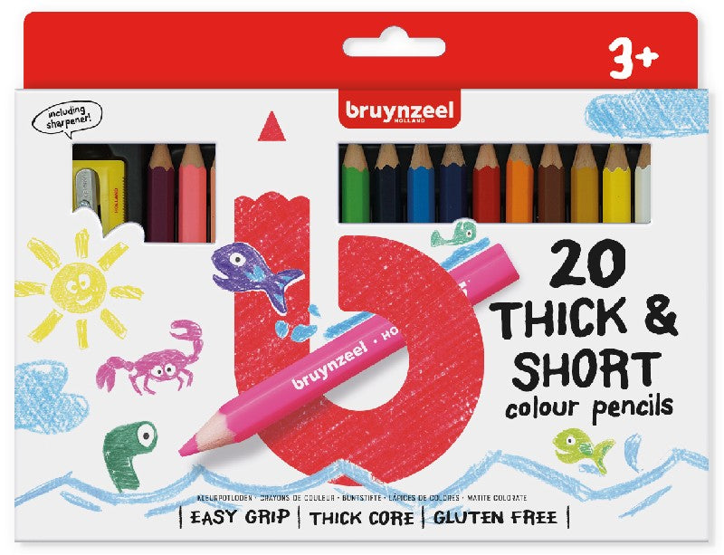 Bruynzeel Kids - kleurpotloden kort & dik - 20 stuks