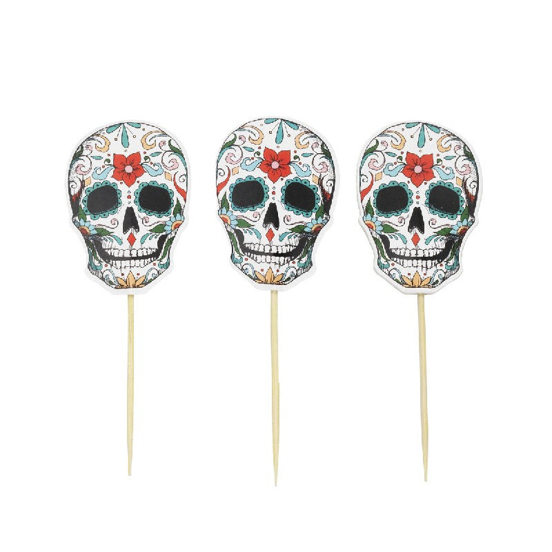 Party picks sugar skull 12 st