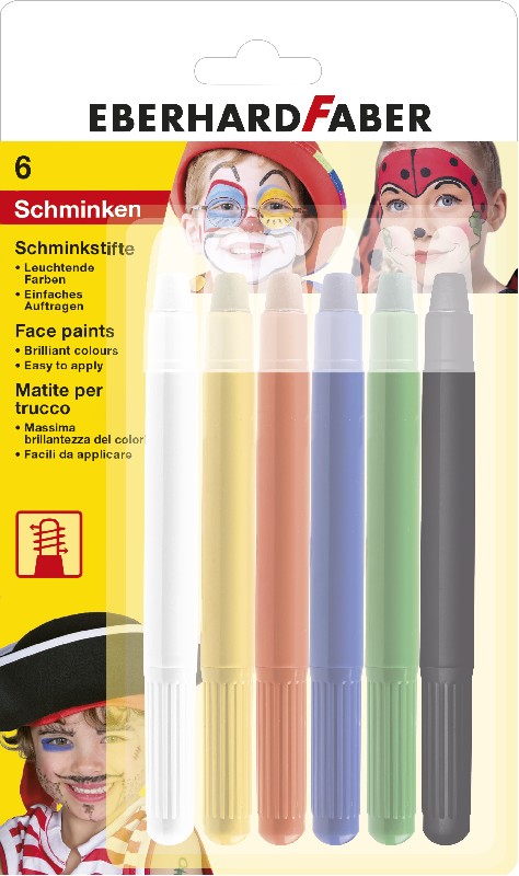 Schminkstiften EFA draaibaar set 6 kleuren