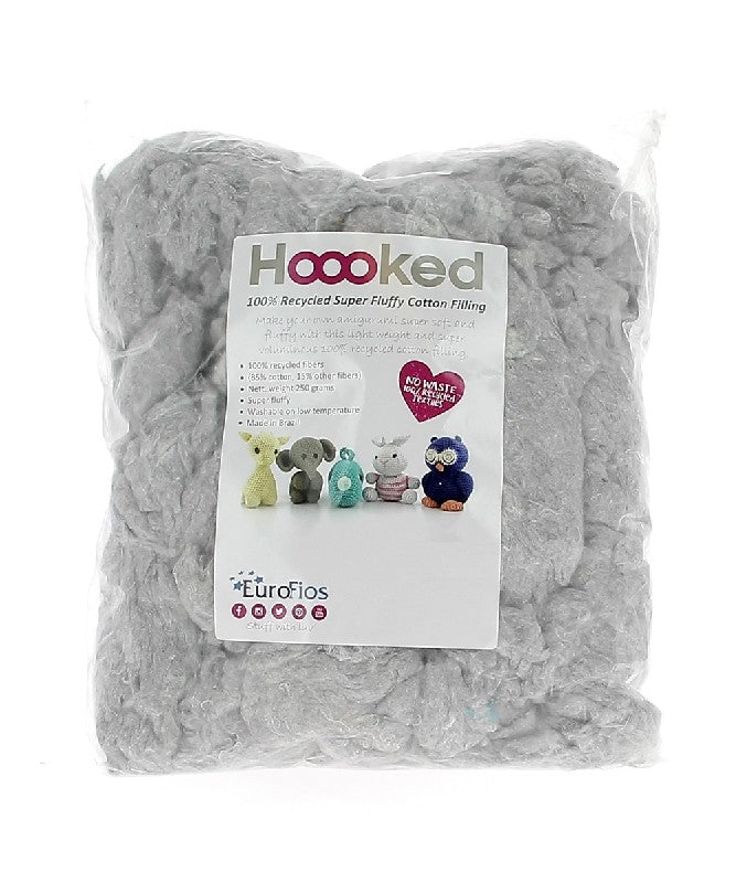 Hoooked 100% recycled cotton filling - grey mix