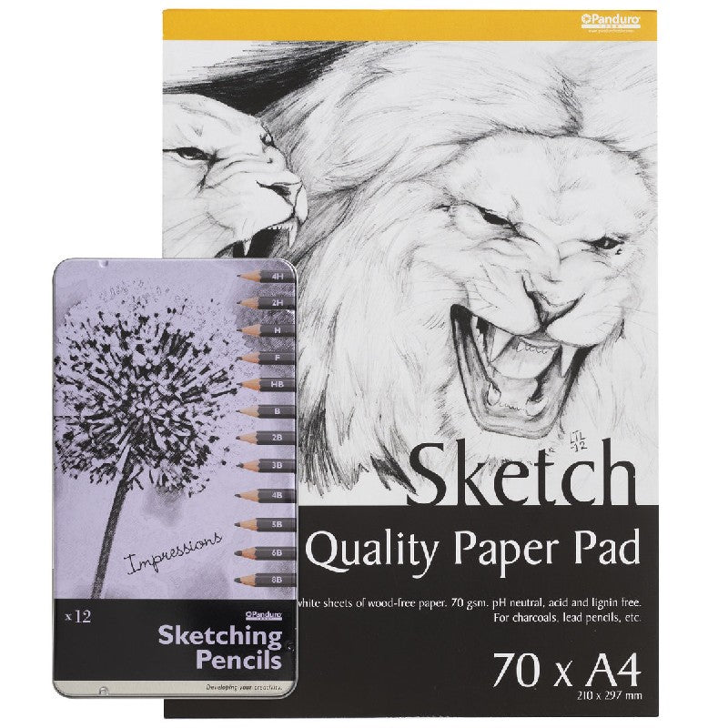 Schets potloden set met papierblok