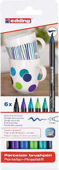 edding 4200 porcelain brushpen set - 6 stuks - koel