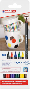 edding 4200 porcelain brushpen set - 6 stuks - basis