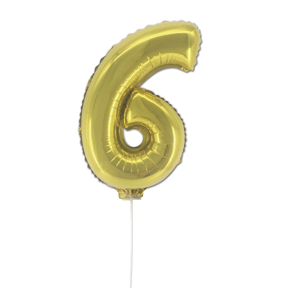 Cijferballon goudkleurig - 32 cm - 6