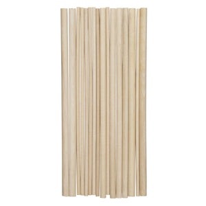 Houten stok - 5, 8 en 9,5 mm - 25 cm - 16 stuks