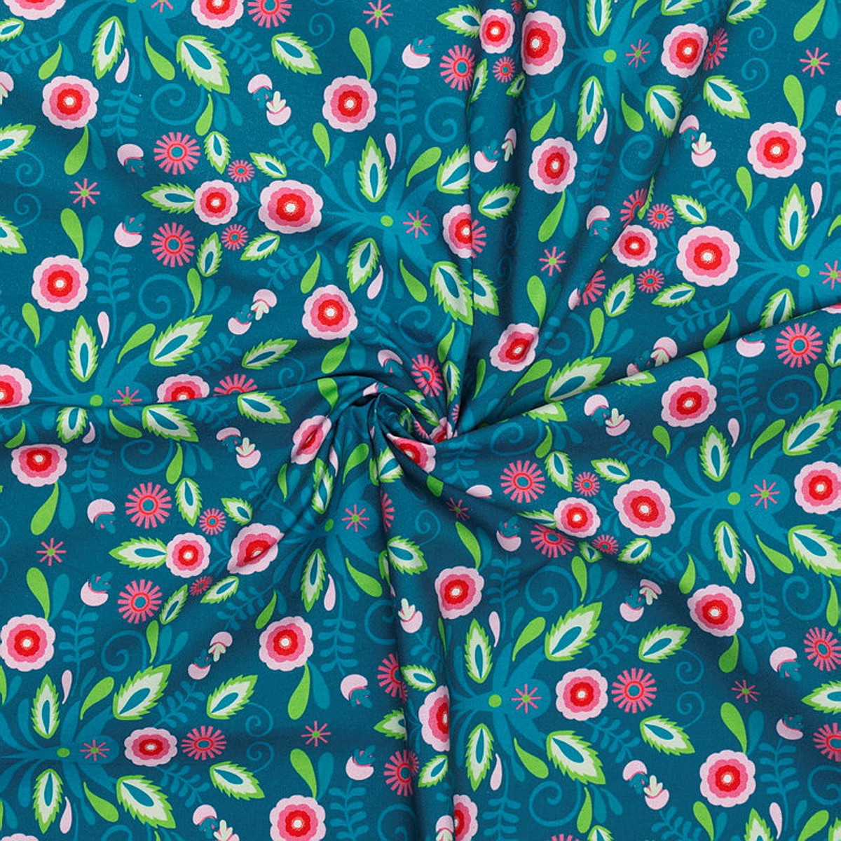 Stof katoen - 100x70 cm - kurbits blauw