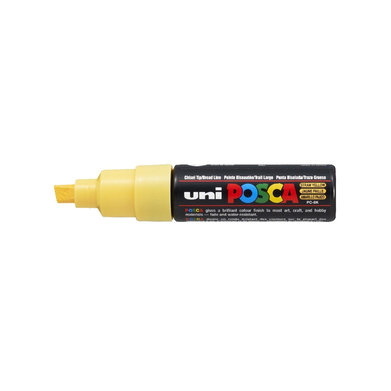 POSCA acrylmarker - beitelpunt PC-8K - 8 mm - stro geel