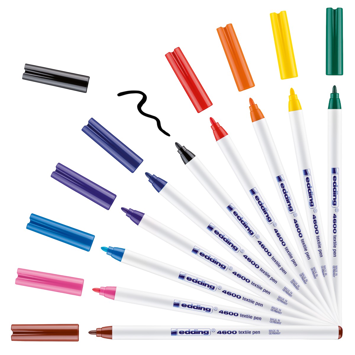 edding 4600 textile pen set - 10 stuks - basis