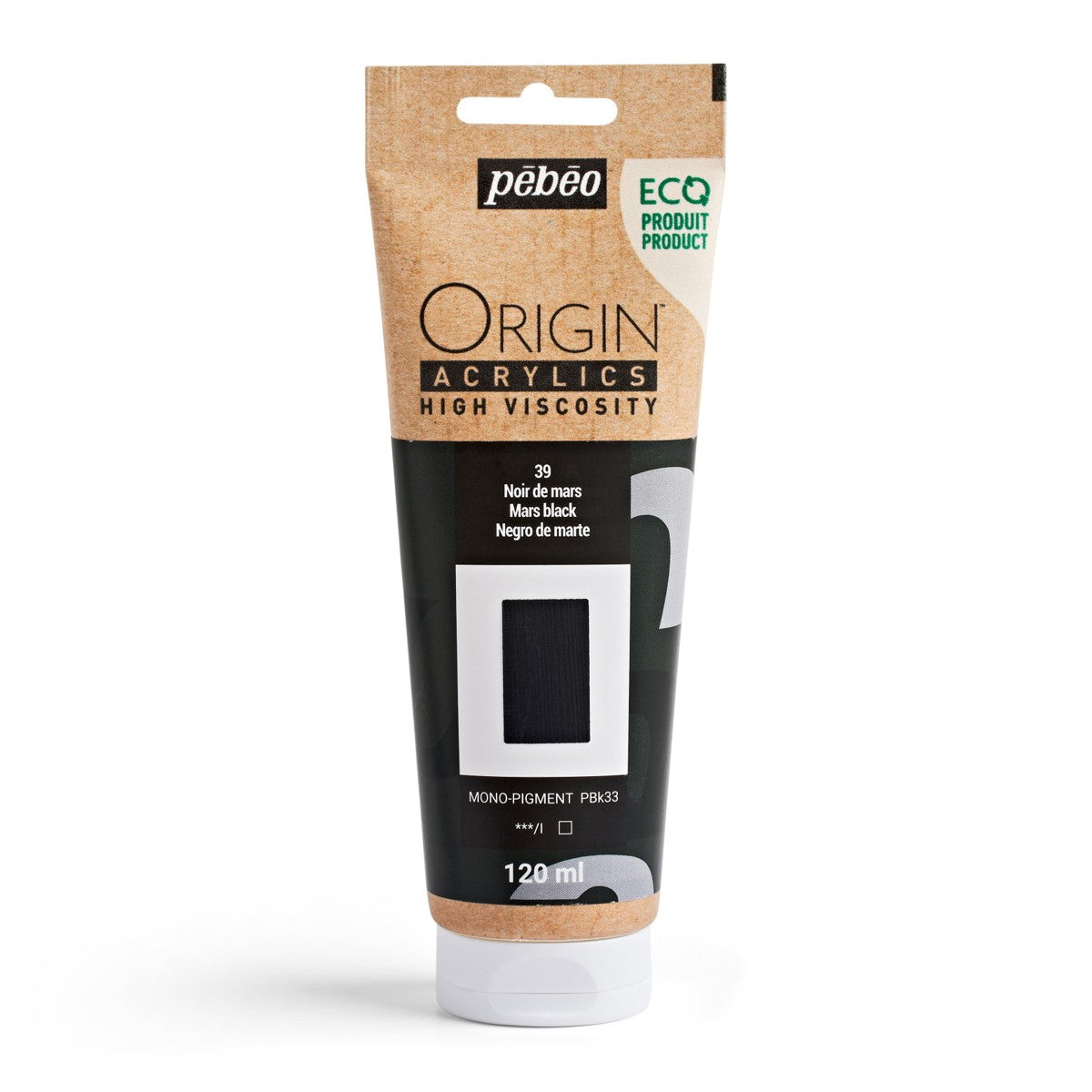 Pebeo Origin Acrylics - 120 ml - 39 Mars Black