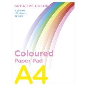 Gekleurd papier - A4 - 9 kleuren - 120 vellen