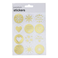 Stickers - 36 stuks - gouden Kerst