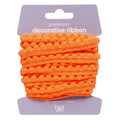 Decoratief lint - 4 meter - pompons neonoranje