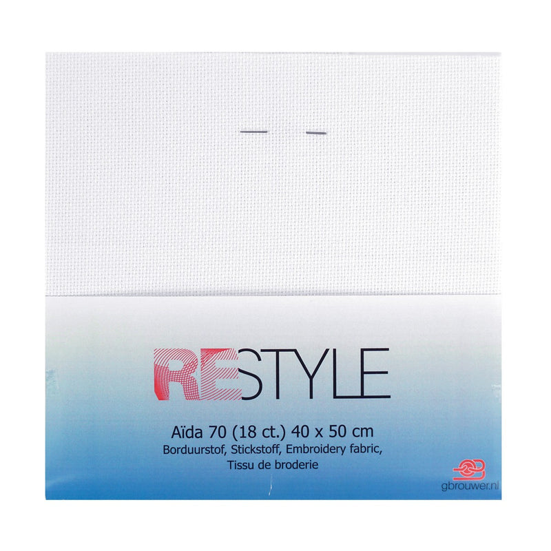 borduurstof Aida 70/ 18 count - 40x50 cm wit