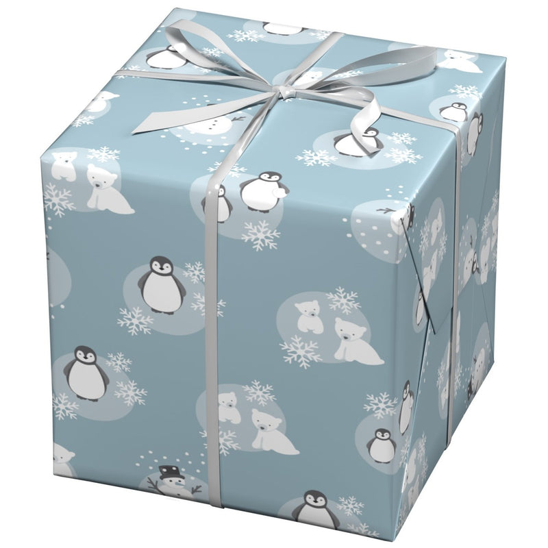 Cadeaupapier - 10 meter - ijsblauw Noordpool