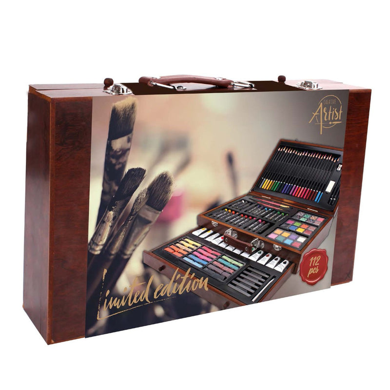 Mixed media art set in houten box