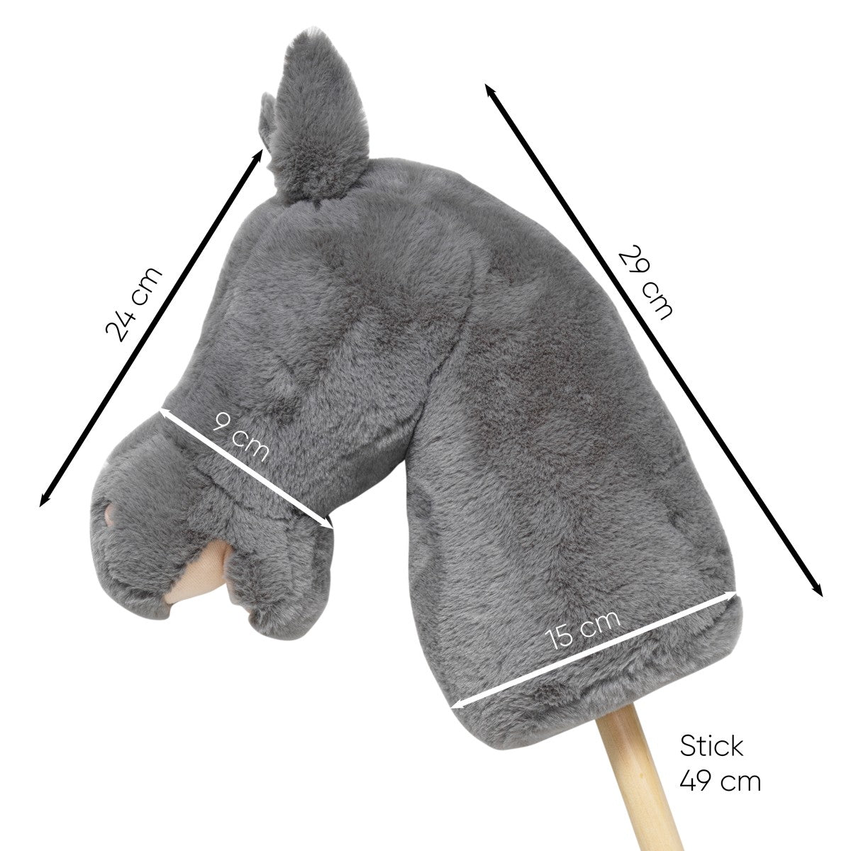 Hobby Horse - basis stokpaard - grijs