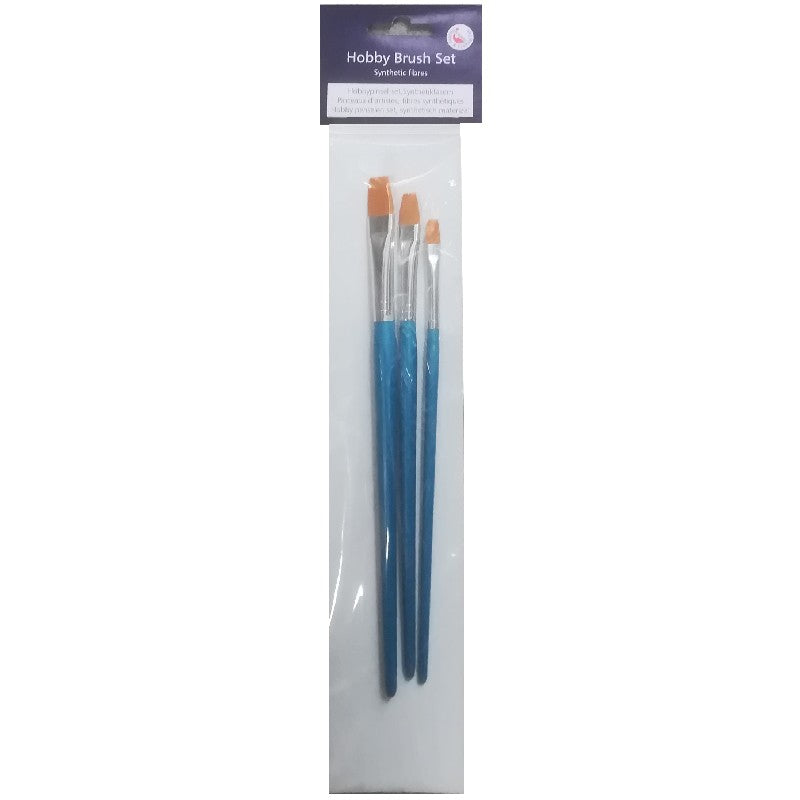 Artist penselen set - plat - 3 stuks