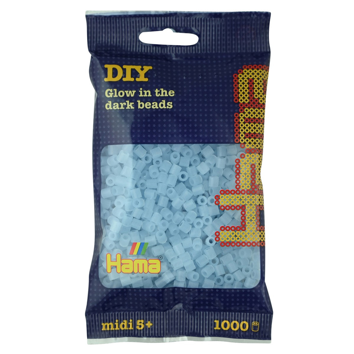 Hama Midi - strijkkralen - 1000 stuks - glow-in-the-dark blue 57