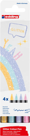 edding 1200 glitter colour pen set - 4x pastel glitter