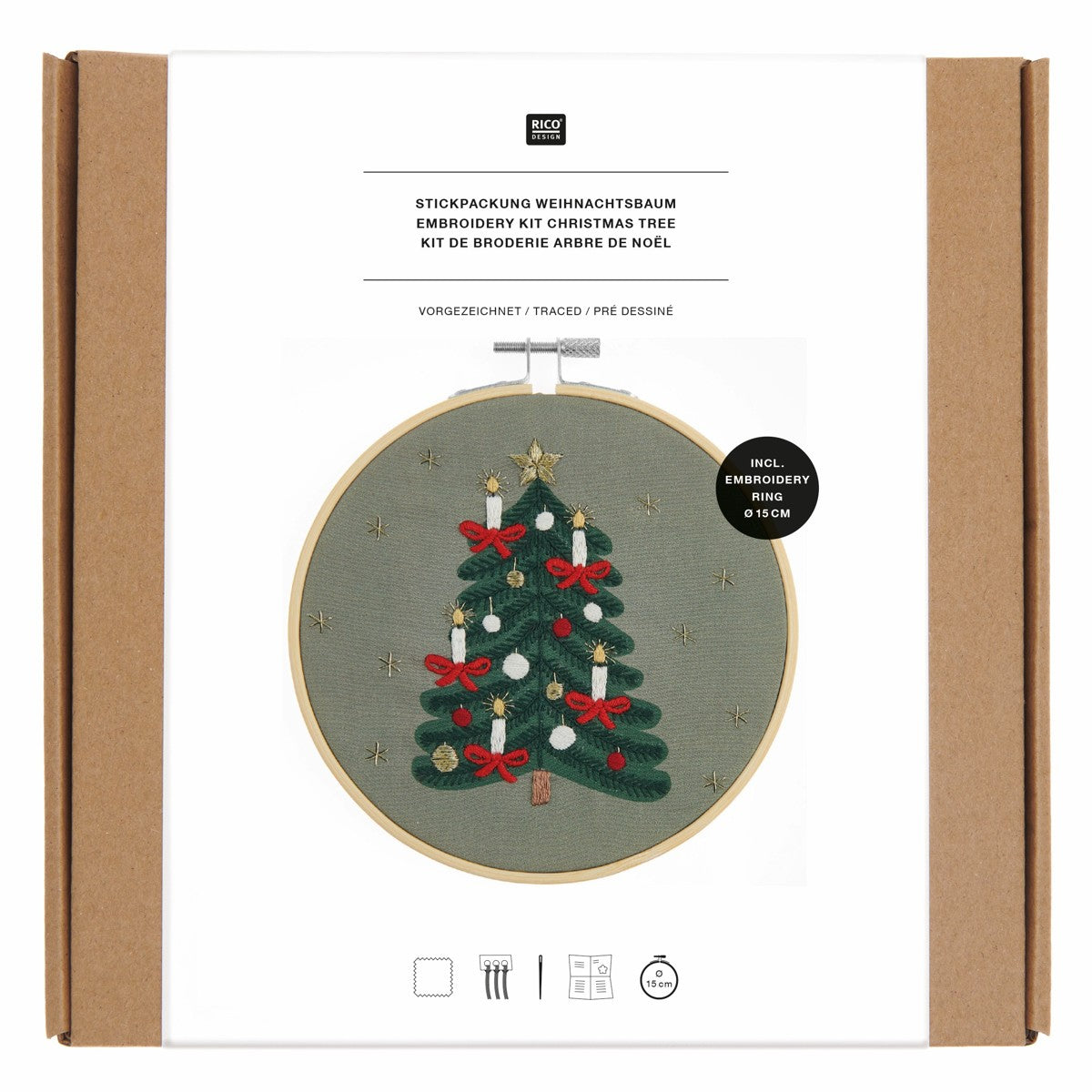 Rico Design borduurpakket - voorbedrukt - Christmas Tree