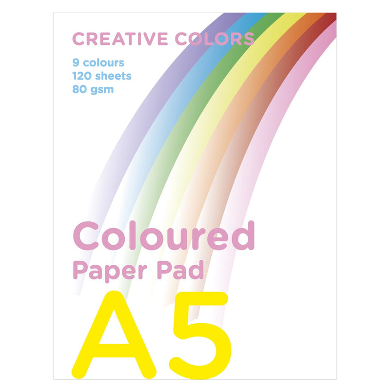 Gekleurd papier - A5 - 9 kleuren - 120 vellen