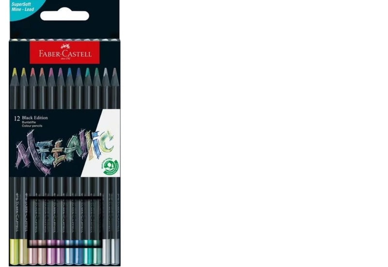 Faber-Castell Black Edition kleurpotloden - 12 stuks - metallic