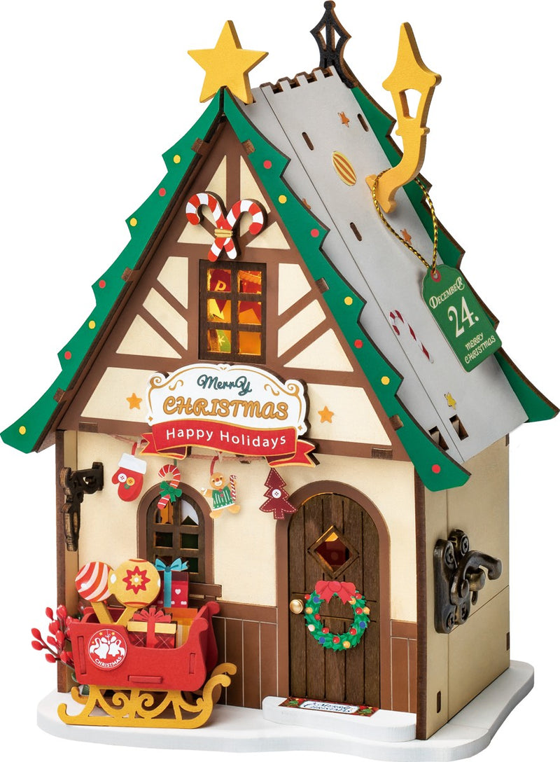 Robotime miniatuur DIY kit - Twinkling Christmas House