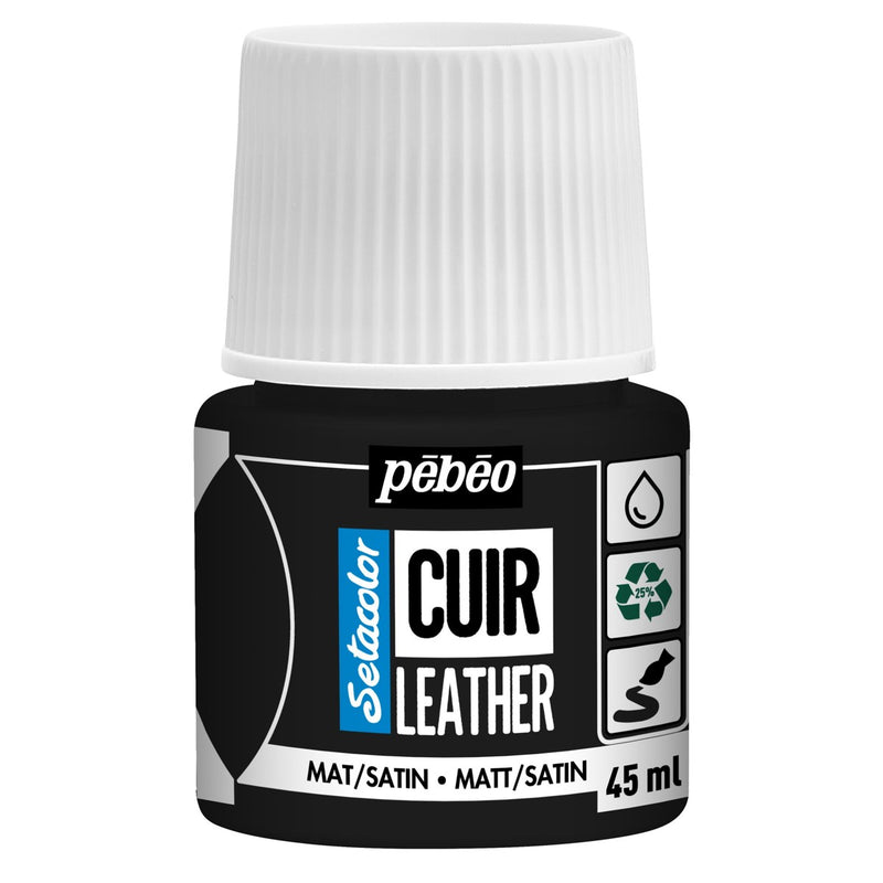 Leerverf - 45 ml - zwart