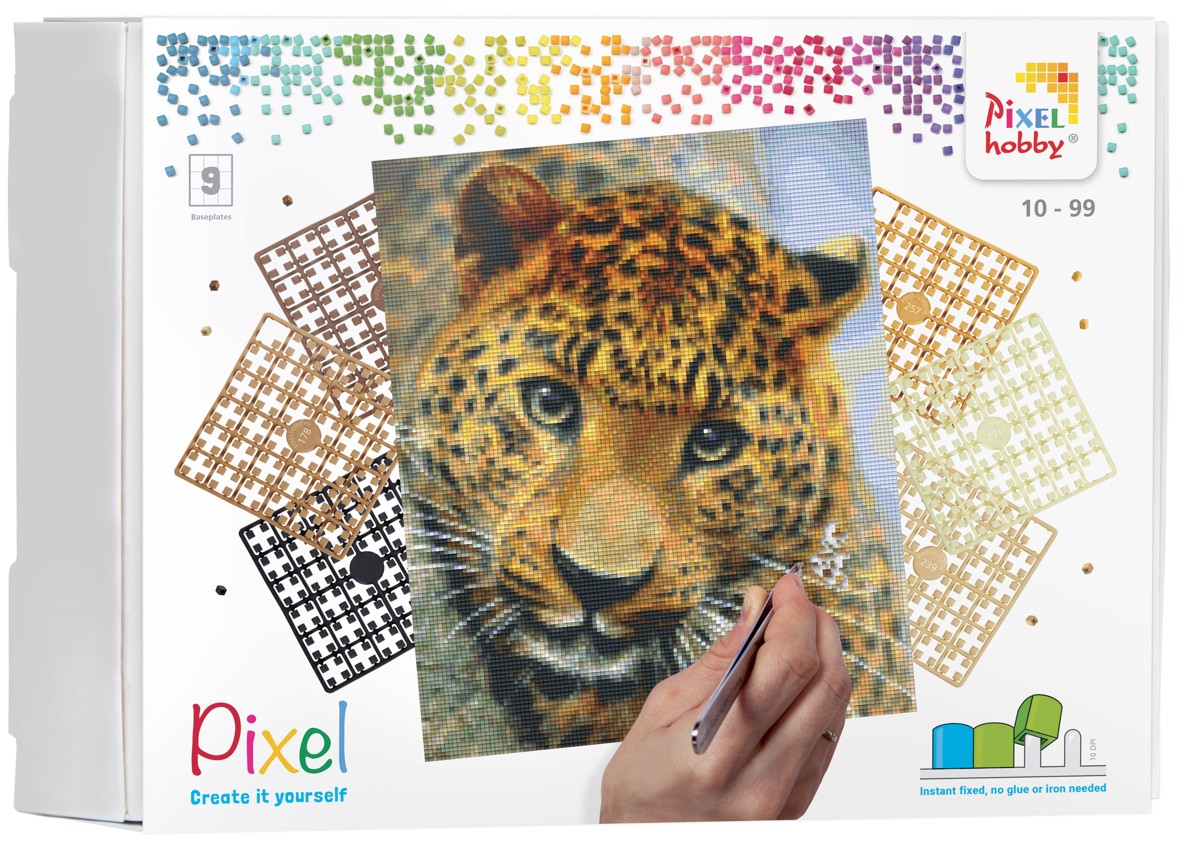 Pixelhobby set - 9 platen - luipaard