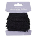 Decoratief franjelint - 25 mm - zwart