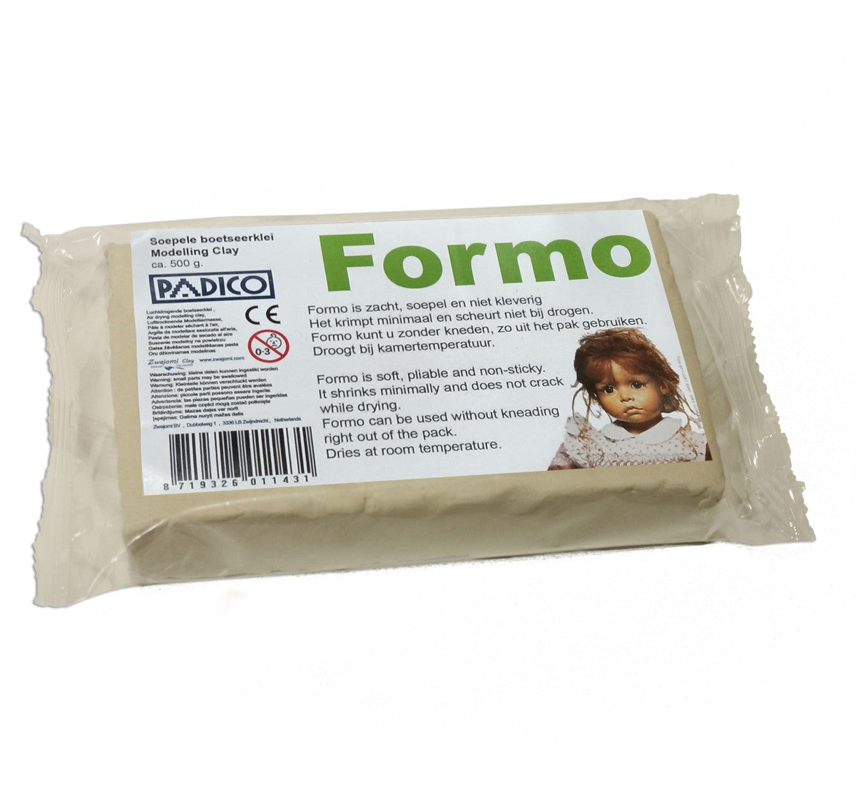 La Formo poppenklei - 500 gram - wit