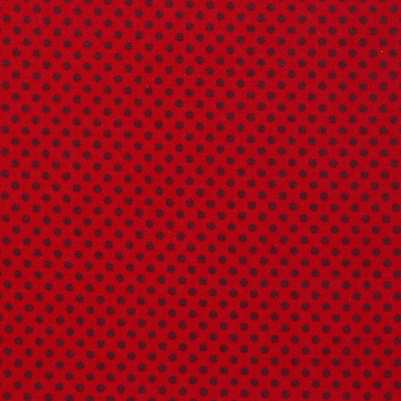 Stof katoen - 50x70 cm - stippen donkerrood