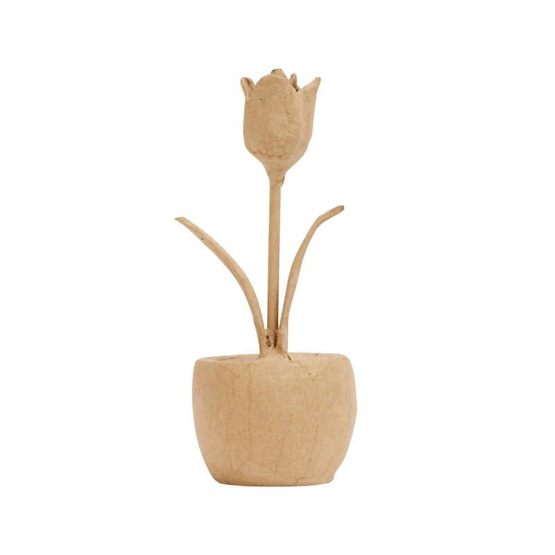 Papier-maché figuur - tulp in pot