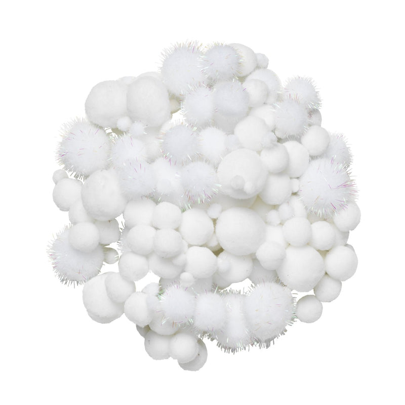 Pompons - 150 stuks - wit