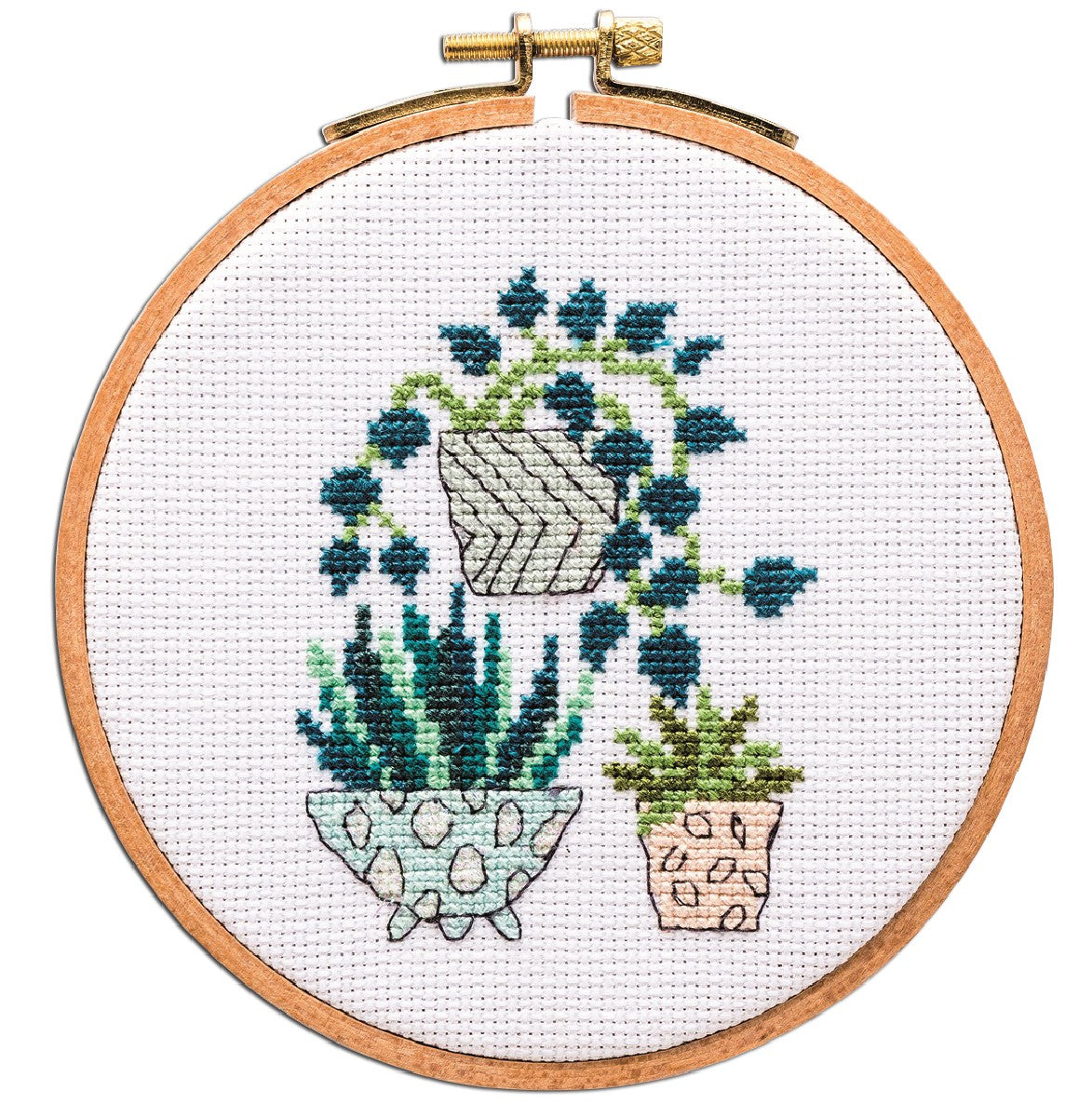 Borduurpakket Ø12,5 cm- Plantjes