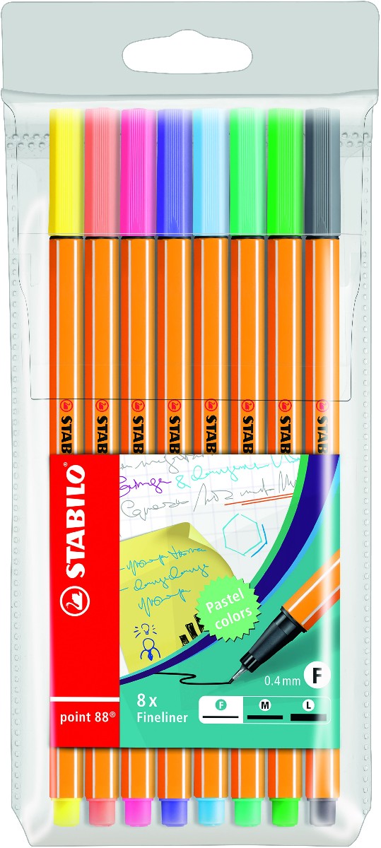 STABILO Point 88 - 8 stuks - pastel