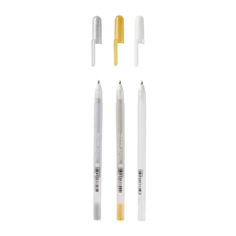 Sakura Gelly Roll set - 3 stuks - goud, zilver & wit