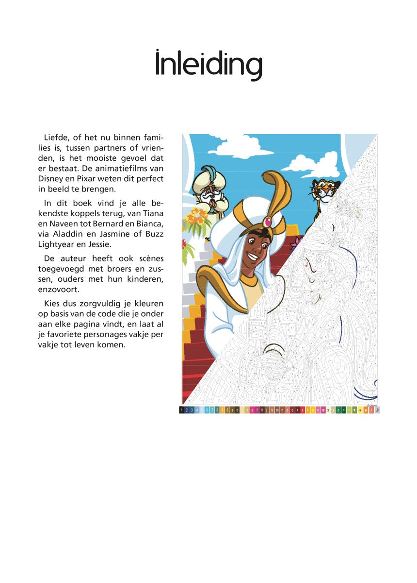 Kleurboek - Kleuren op nummer voor volwassenen - Disney Love Stories