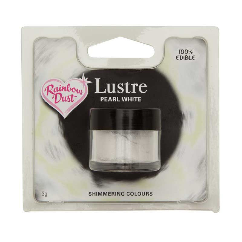 Rainbow dust - eetbaar metallic poeder - pearl white