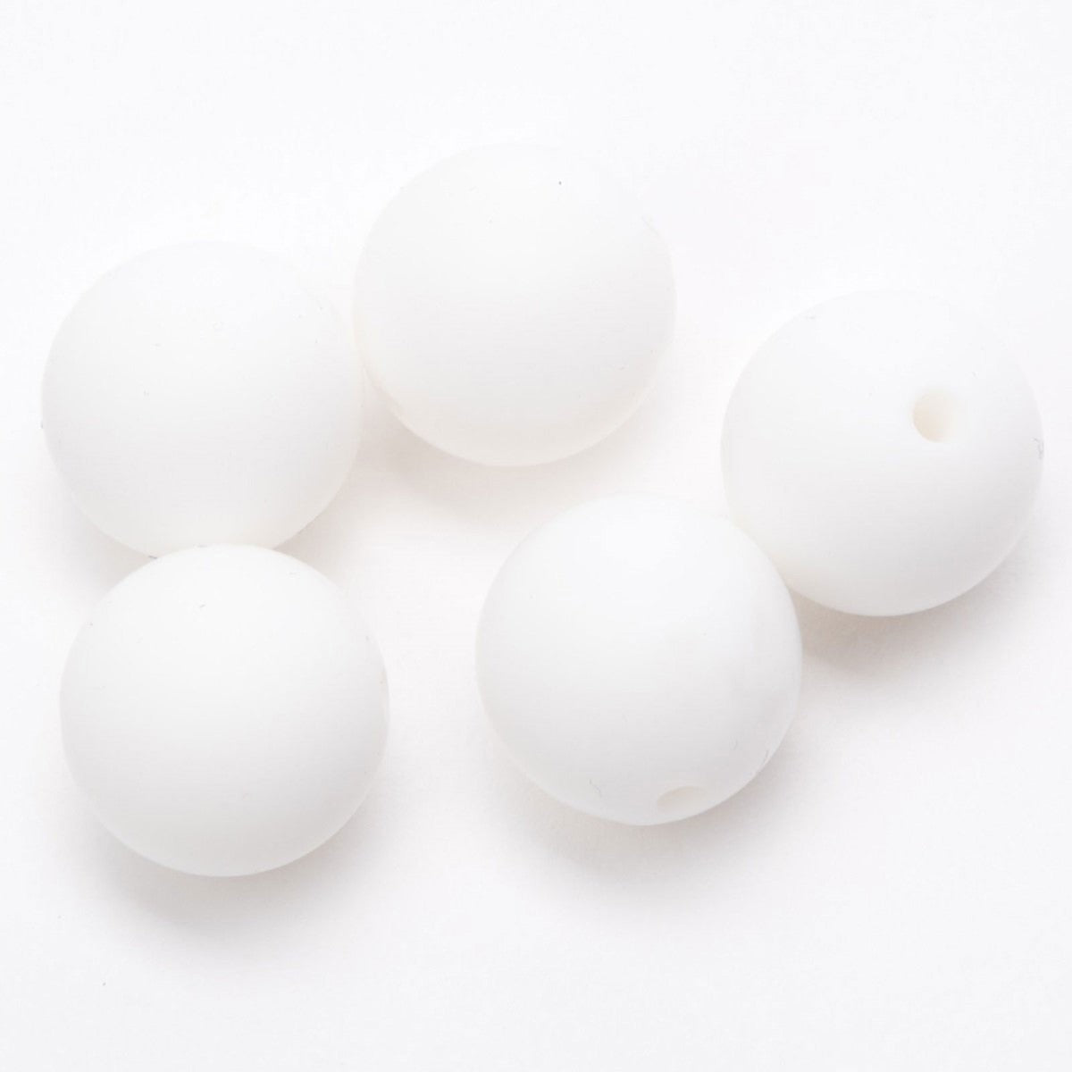 siliconen kralen 5 stuks - 15 mm wit