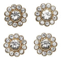 Strass knopen - 15 mm - 4 stuks - goudkleurig