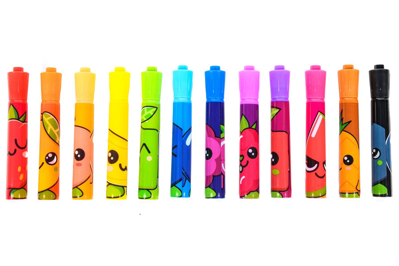Fruity Squad - viltstiften met fruitgeur - 12 stuks