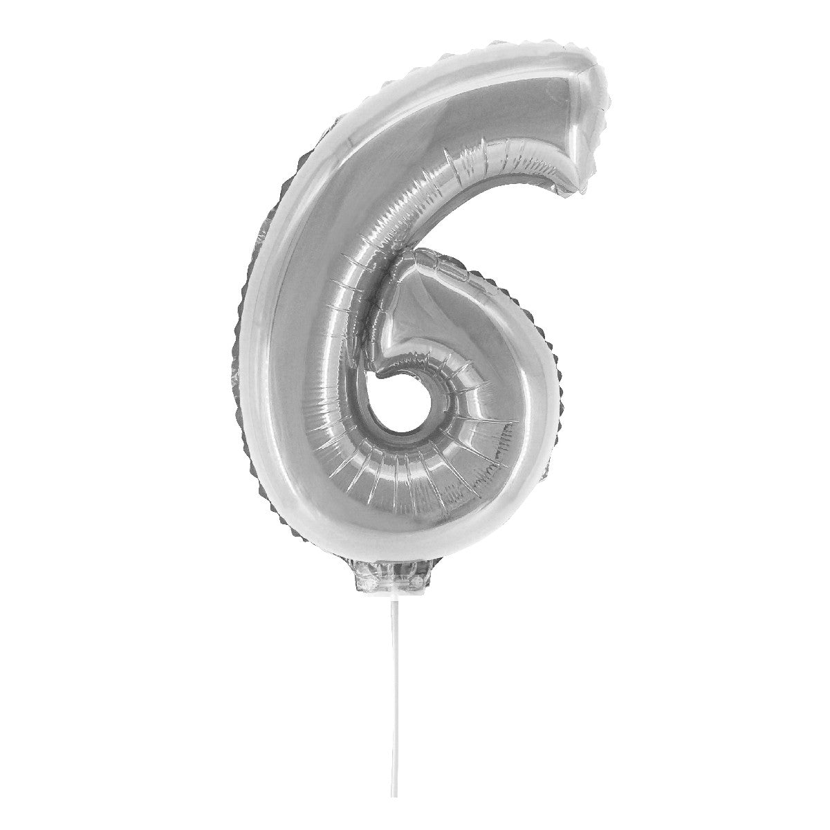 Cijferballon zilverkleurig - 32 cm - 6