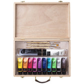 Panduro acrylverf set in houten koffer - glans