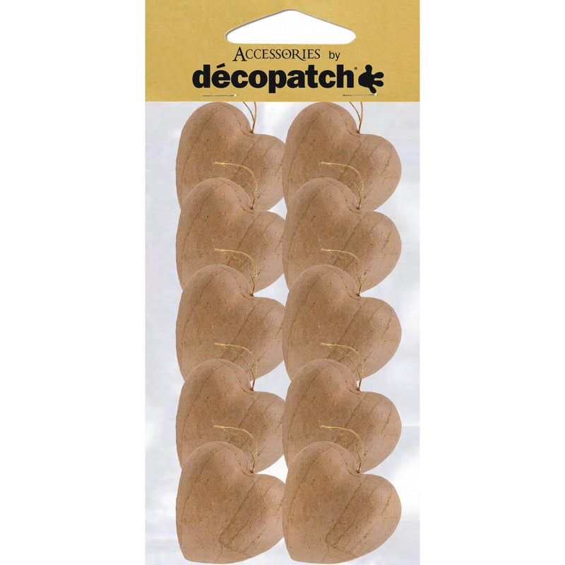 Papier-maché figuren - hartjes - 10 stuks