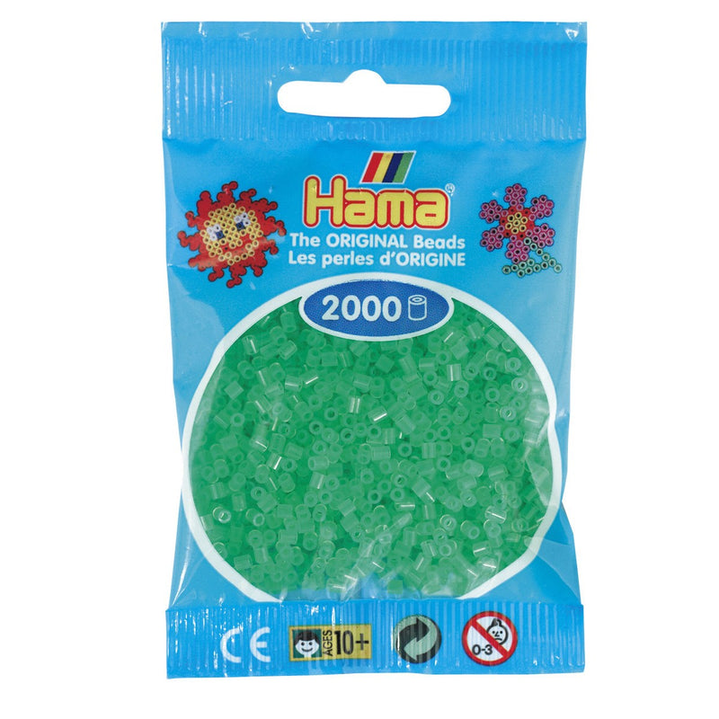 Hama Mini - strijkkralen - 2000 stuks - translucent neon green 37