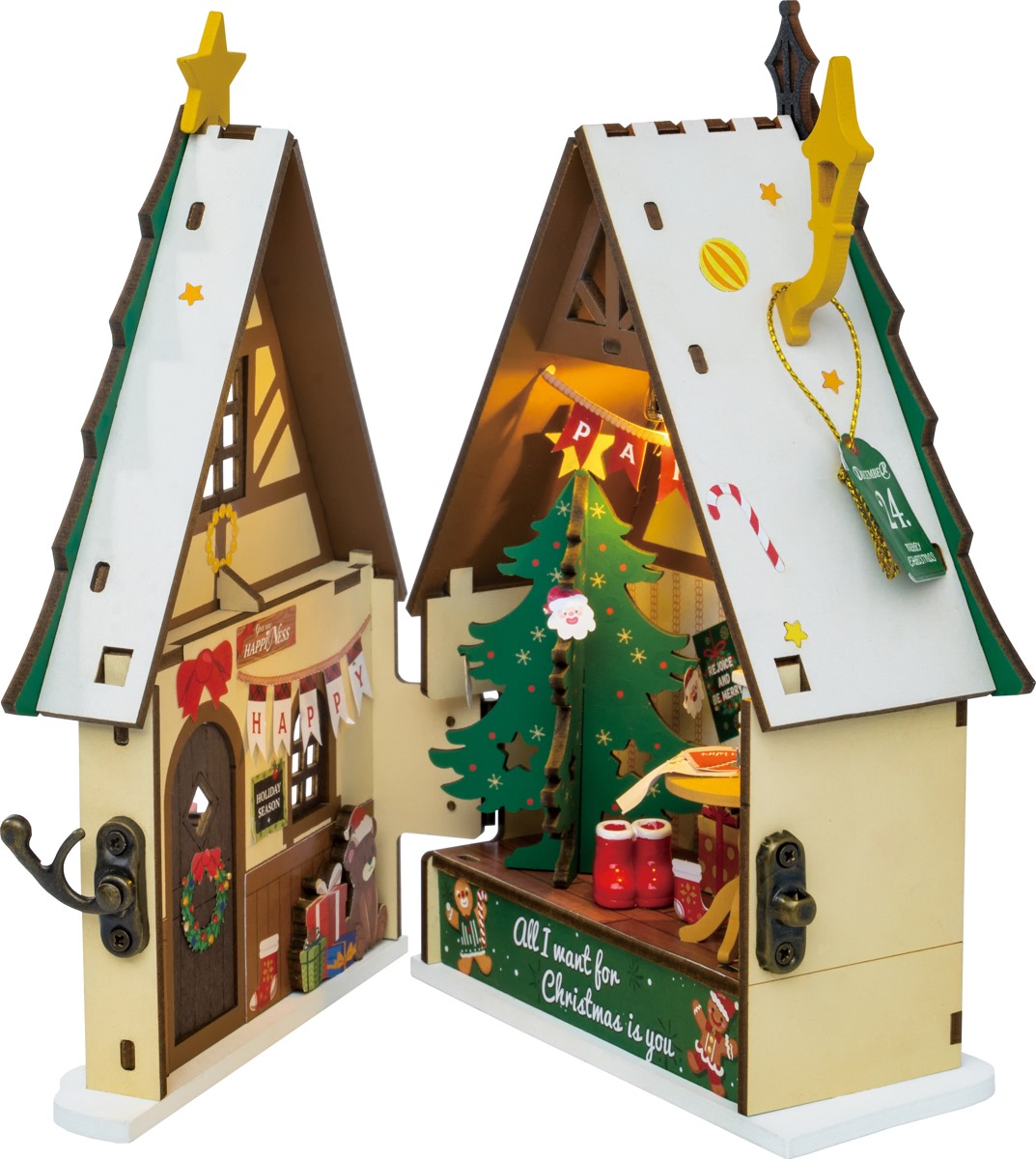 Robotime miniatuur DIY kit - Twinkling Christmas House